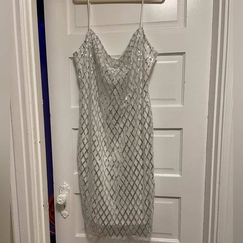 Plus Size White Cocktail Mini Dress
